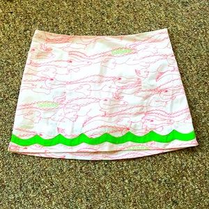 lilly pulitzer embroidered alligator skort